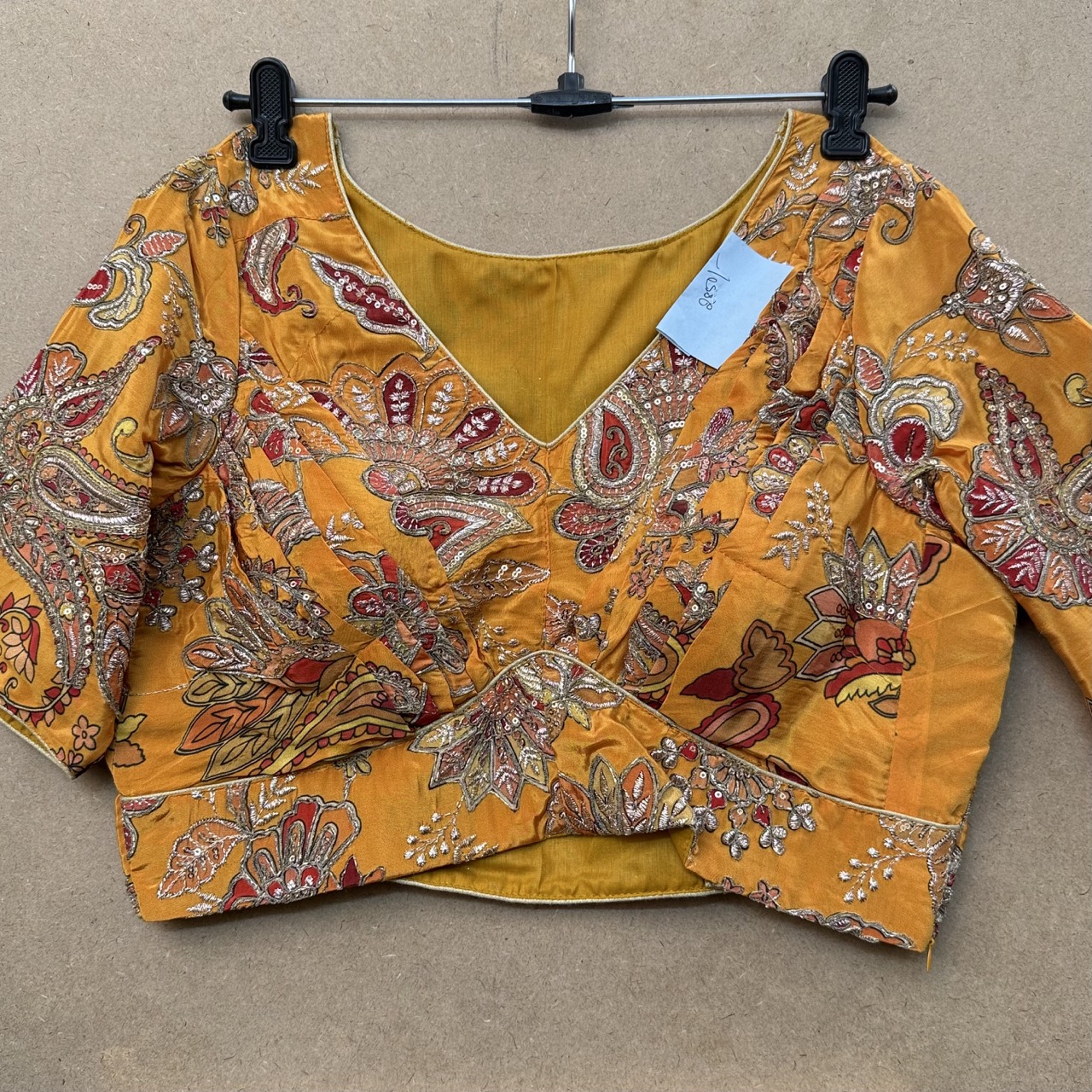 kalamkari silk blouse with side open(zip)