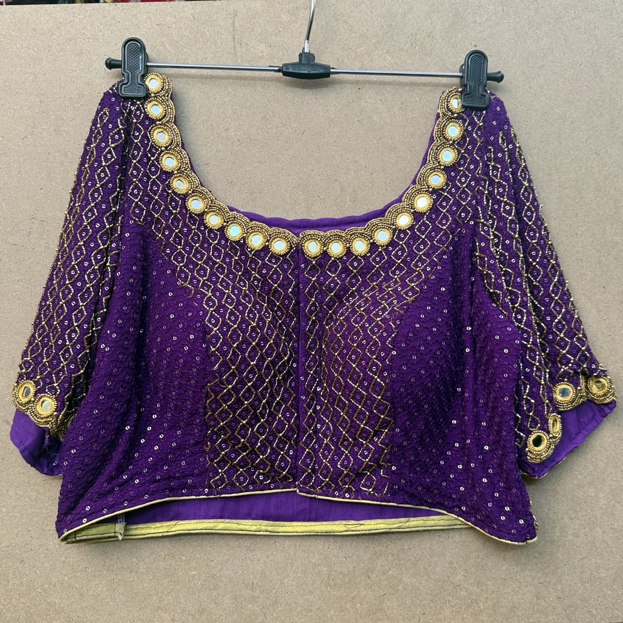 Georgette self design maggam work blouse