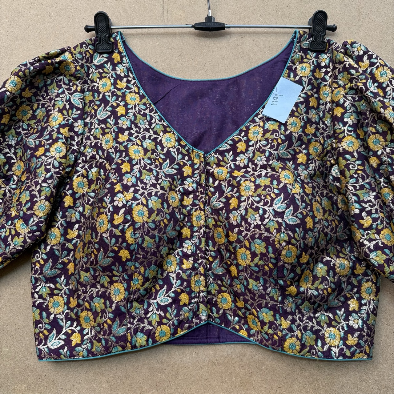 Silk Brocade Front-Open Blouse