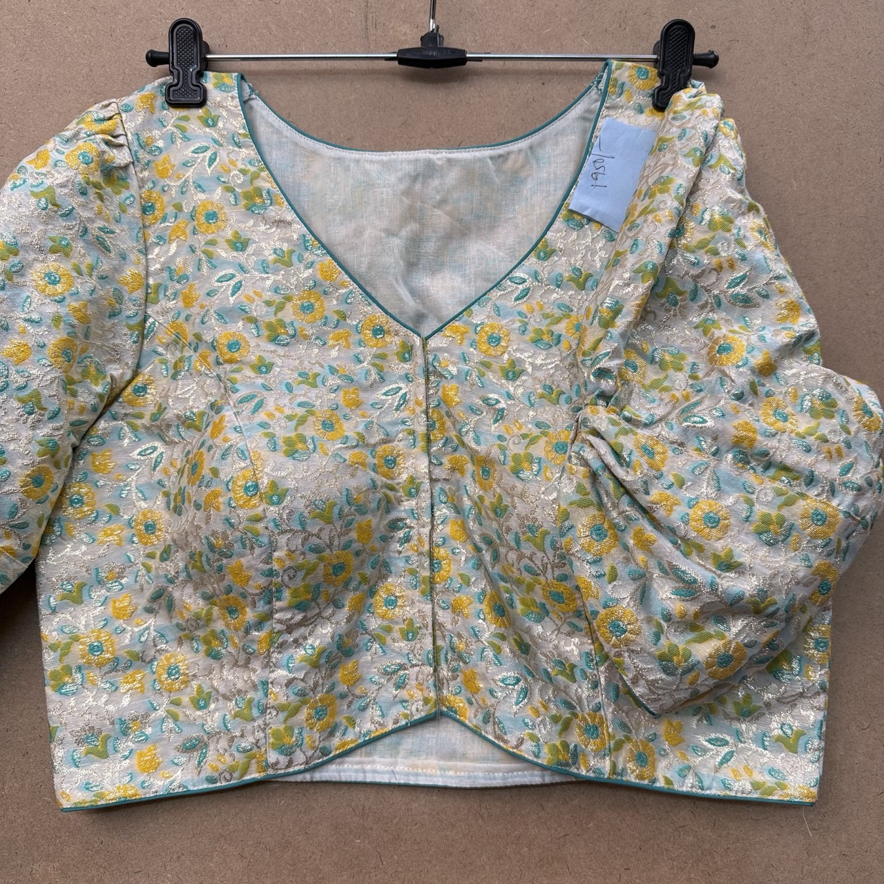 Silk Brocade Front-Open Blouse