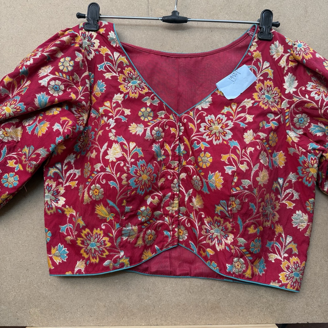 Silk Brocade Front-Open Blouse