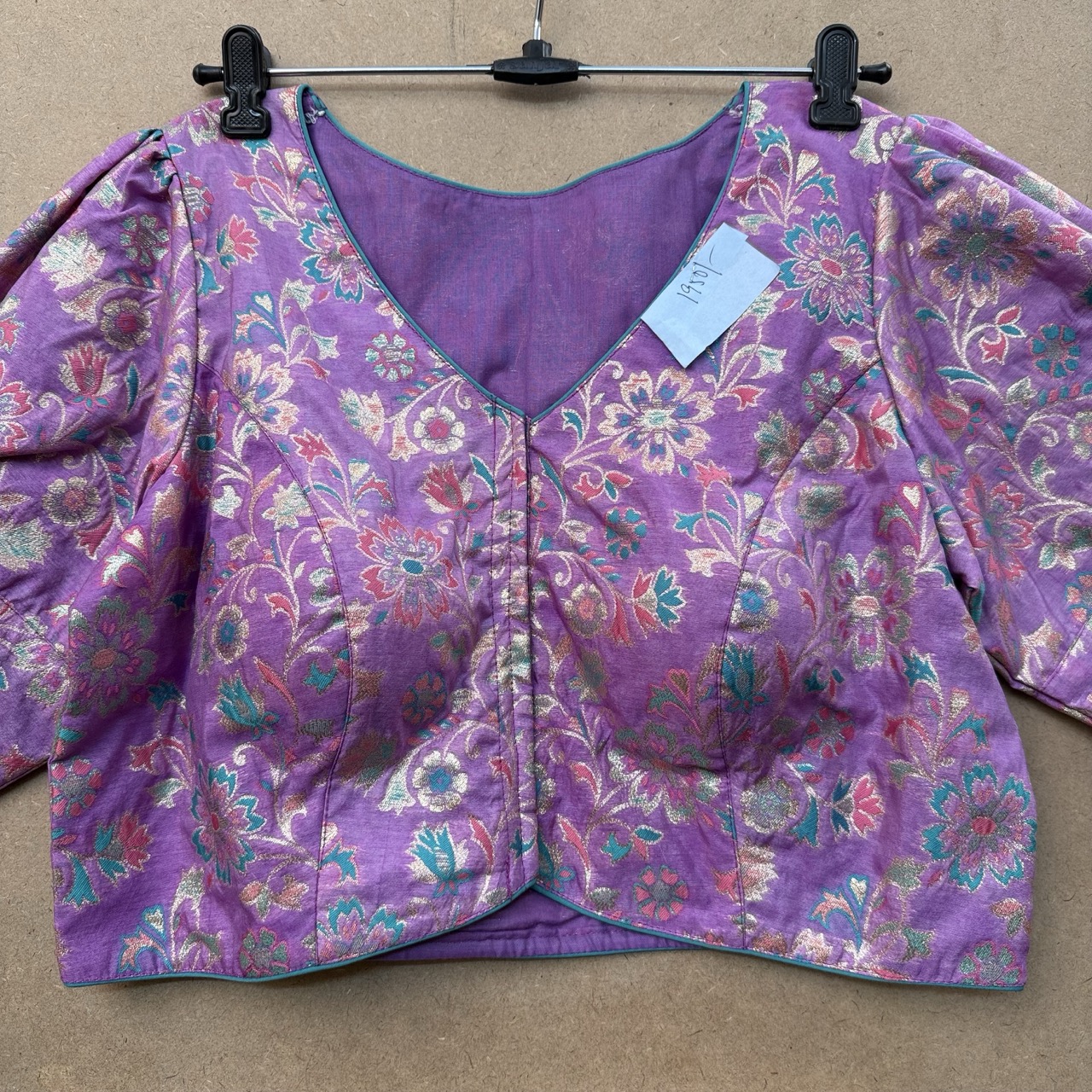 Silk Brocade Front-Open Blouse