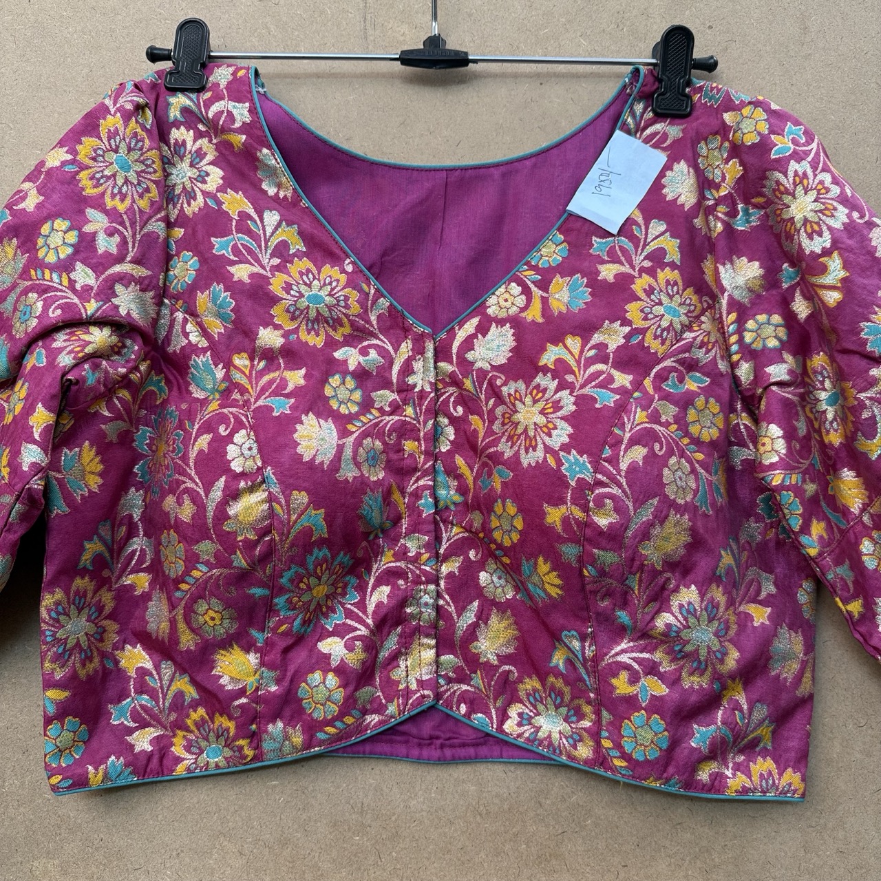 Silk Brocade Front-Open Blouse