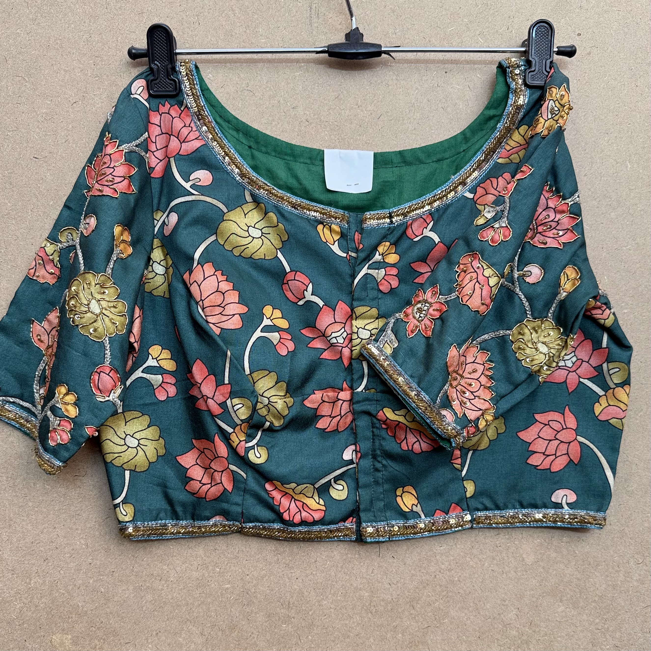 Kalamkari Highlighted Maggham Work Blouse 