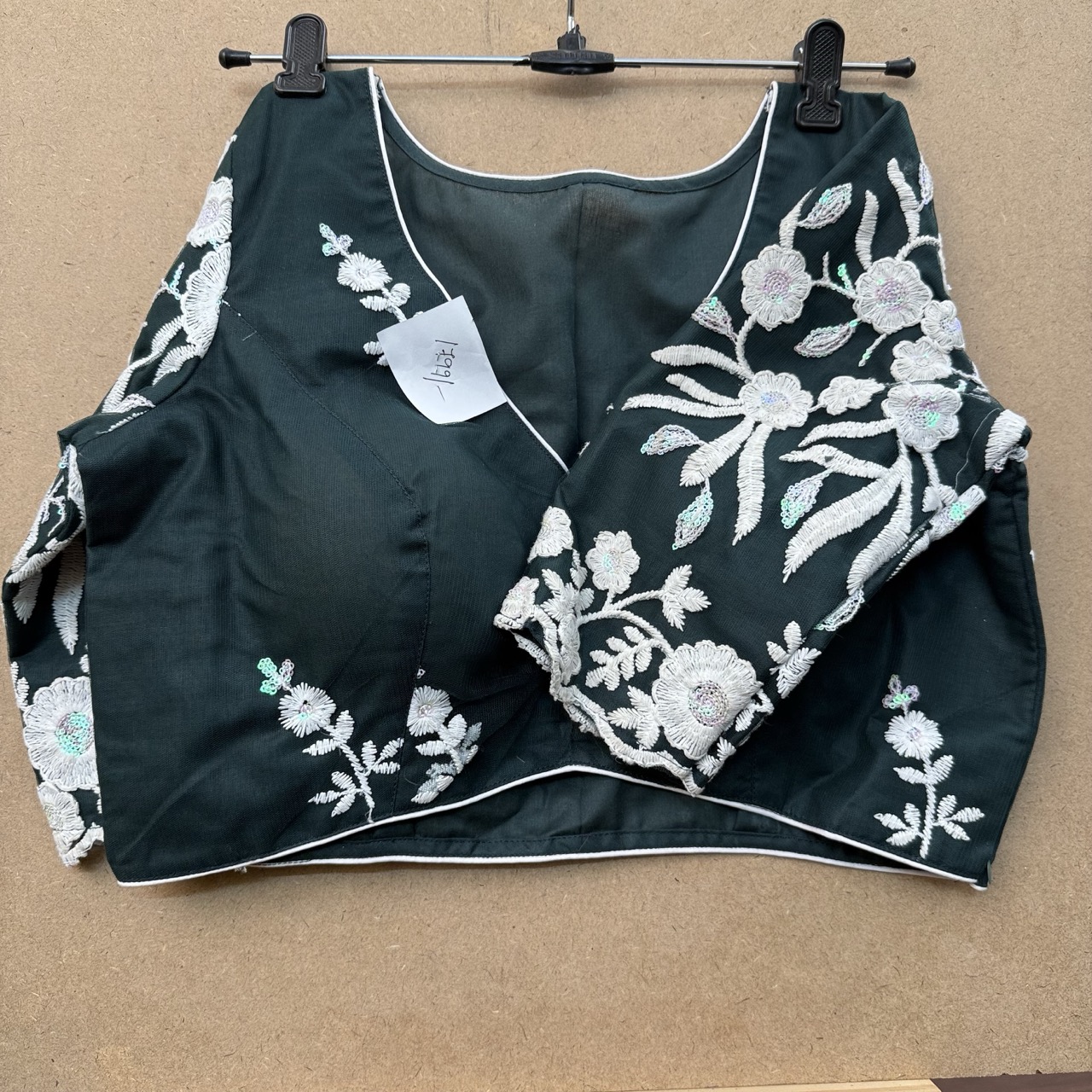 Designer Net blouse with Side Zip opening & 3/4 Sleeves 