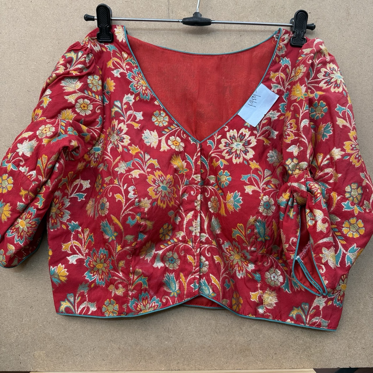 Silk Brocade Front-Open Blouse