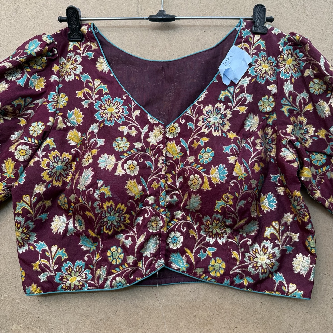 Silk Brocade Front-Open Blouse