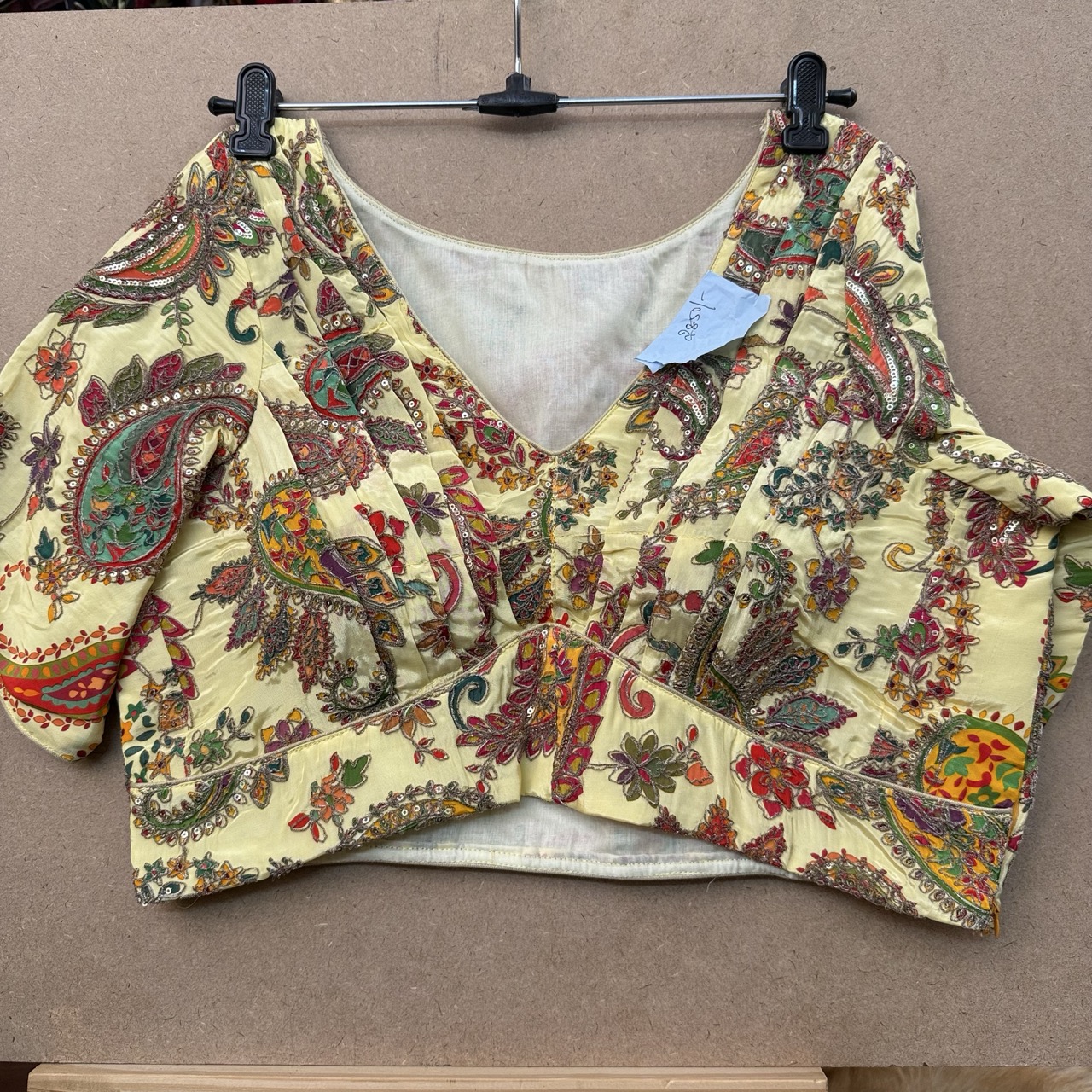 Silk kalamkari blouse with side zip