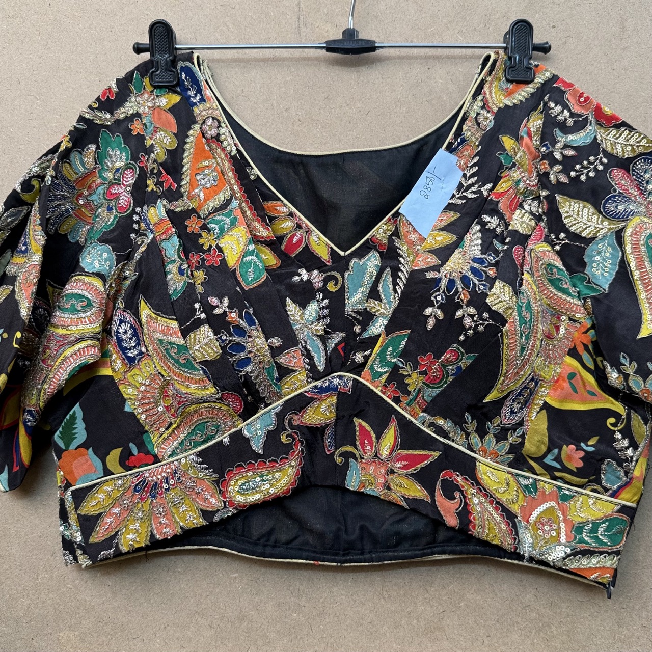 kalamkari silk blouse with side open(zip)