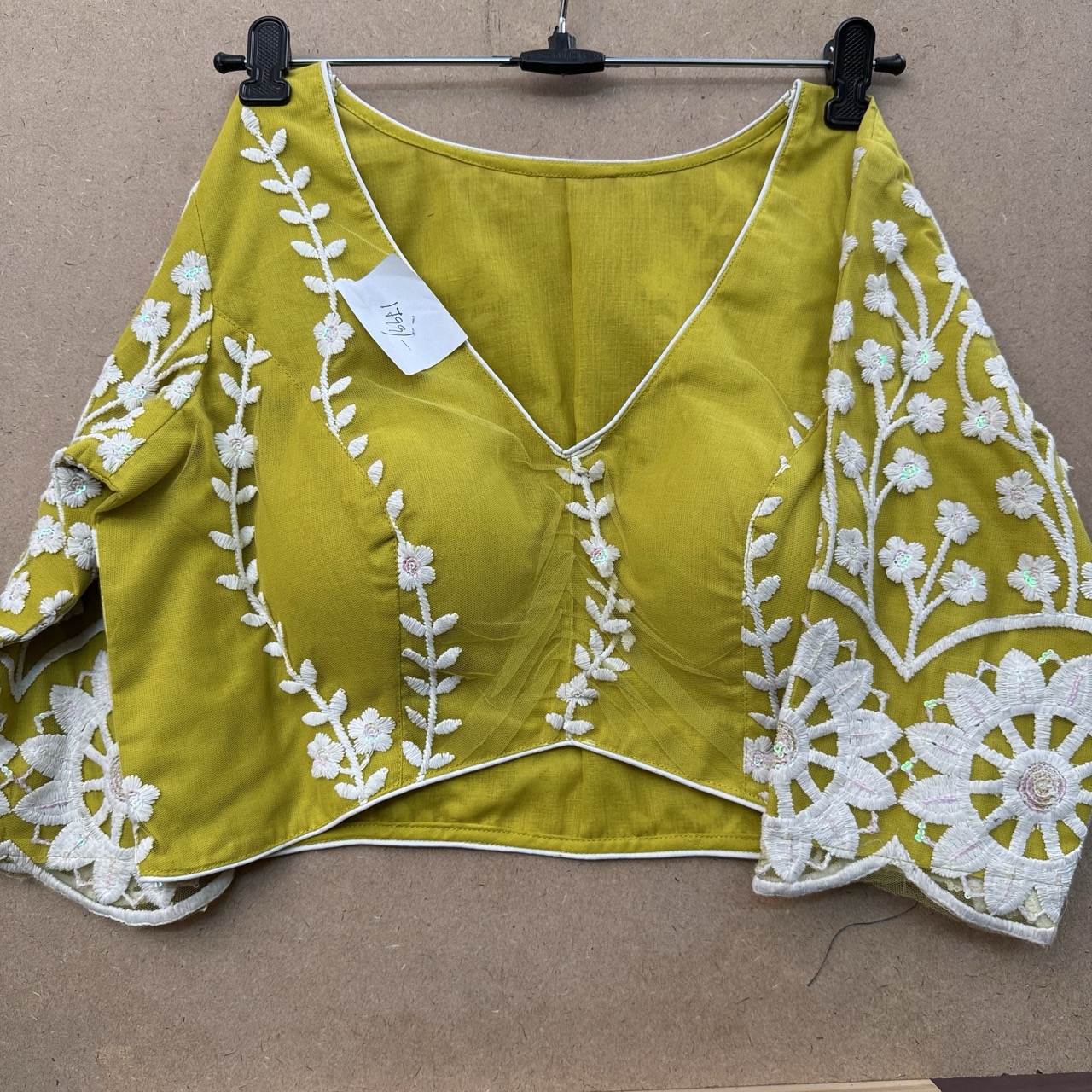 Designer Net blouse with Side Zip opening & 3/4 Sleeves 