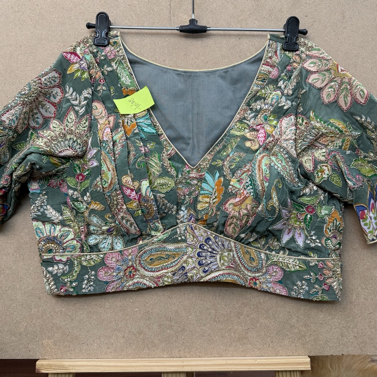 kalamkari silk fancy blouse with side open (zip)