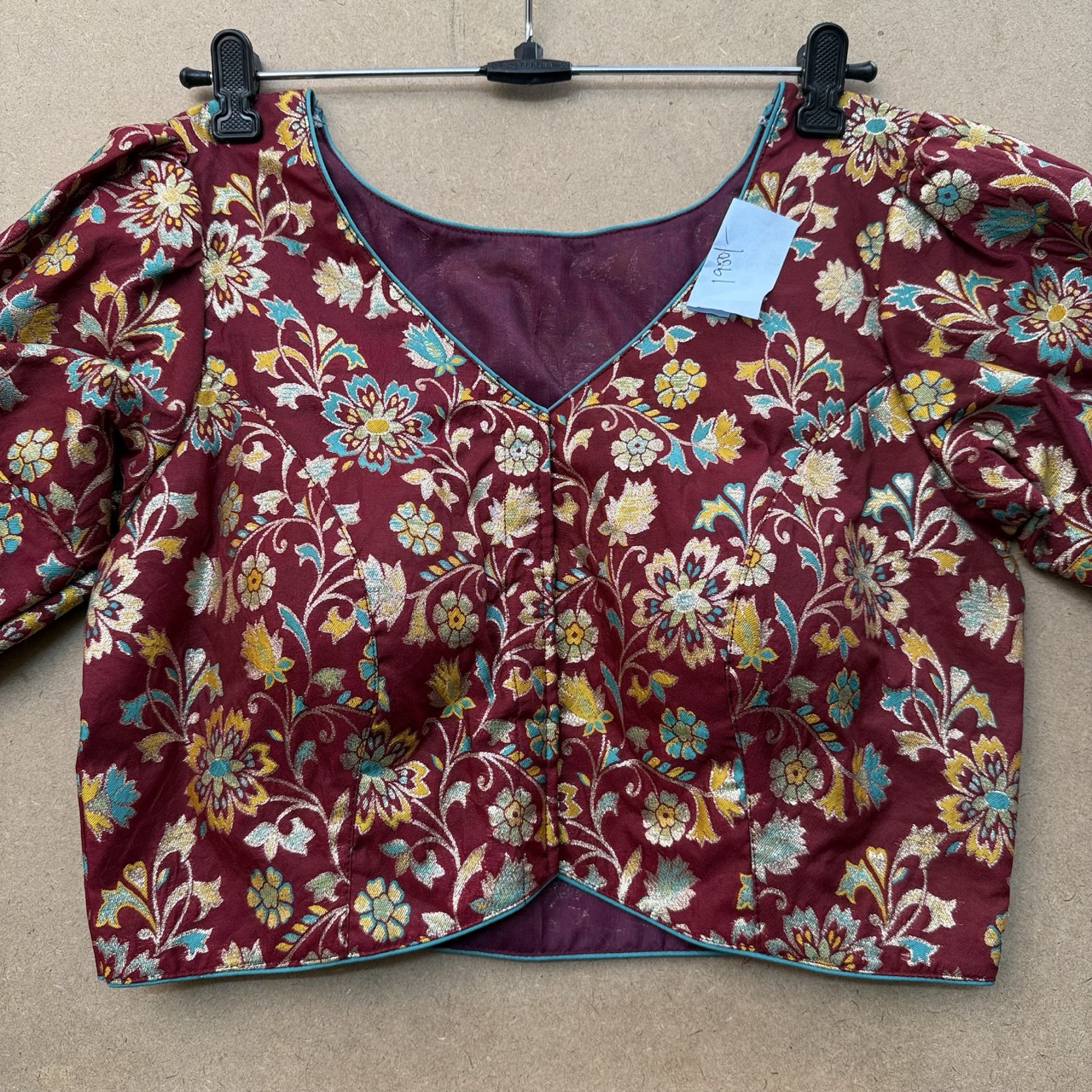 Silk Brocade Front-Open Blouse