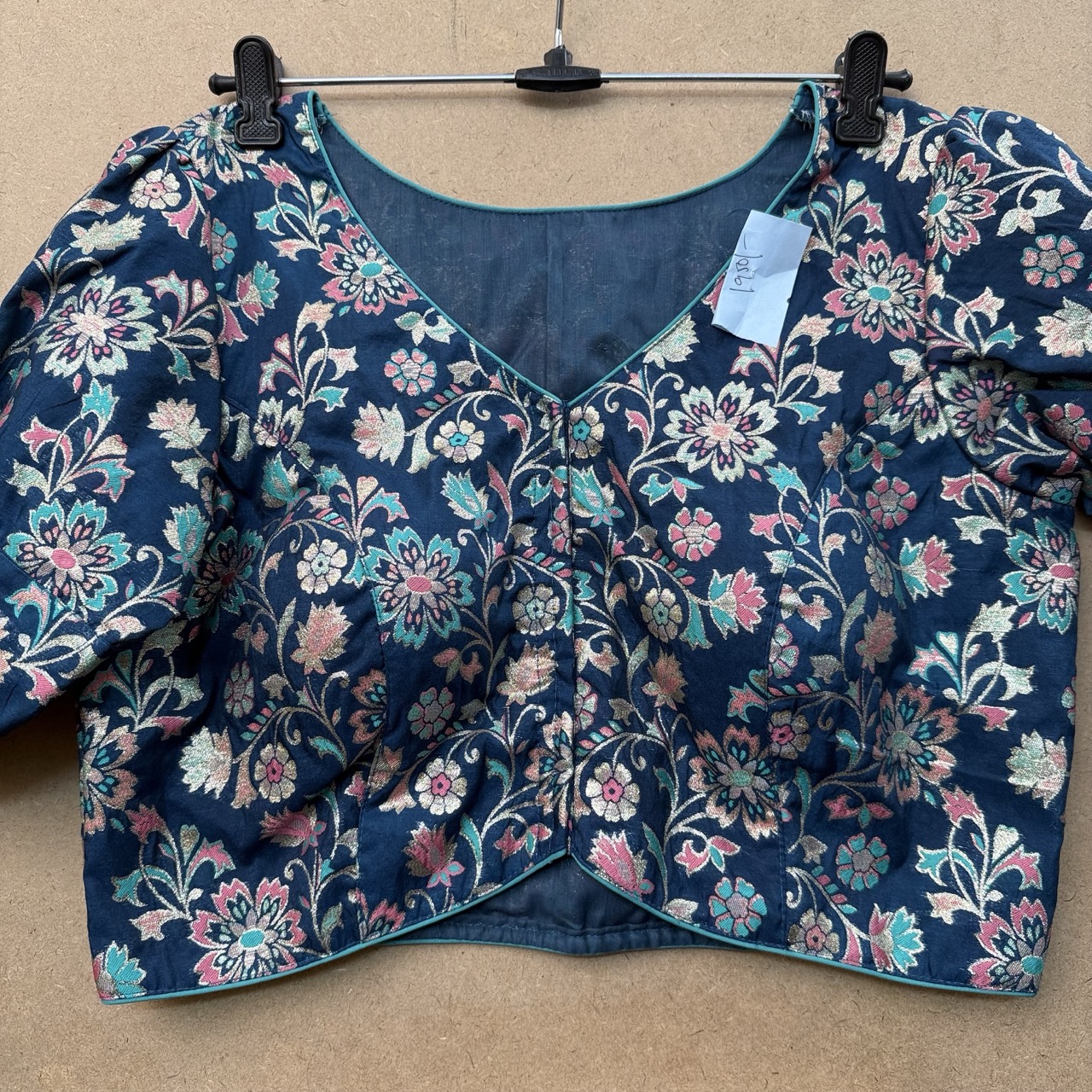 Silk Brocade Front-Open Blouse