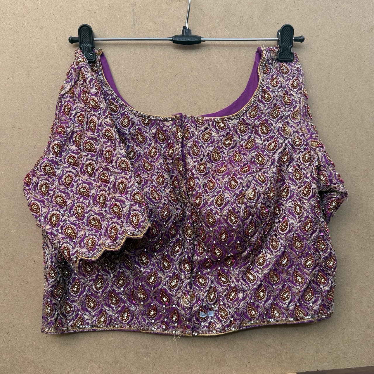 Silk brocade with highlight maggam work