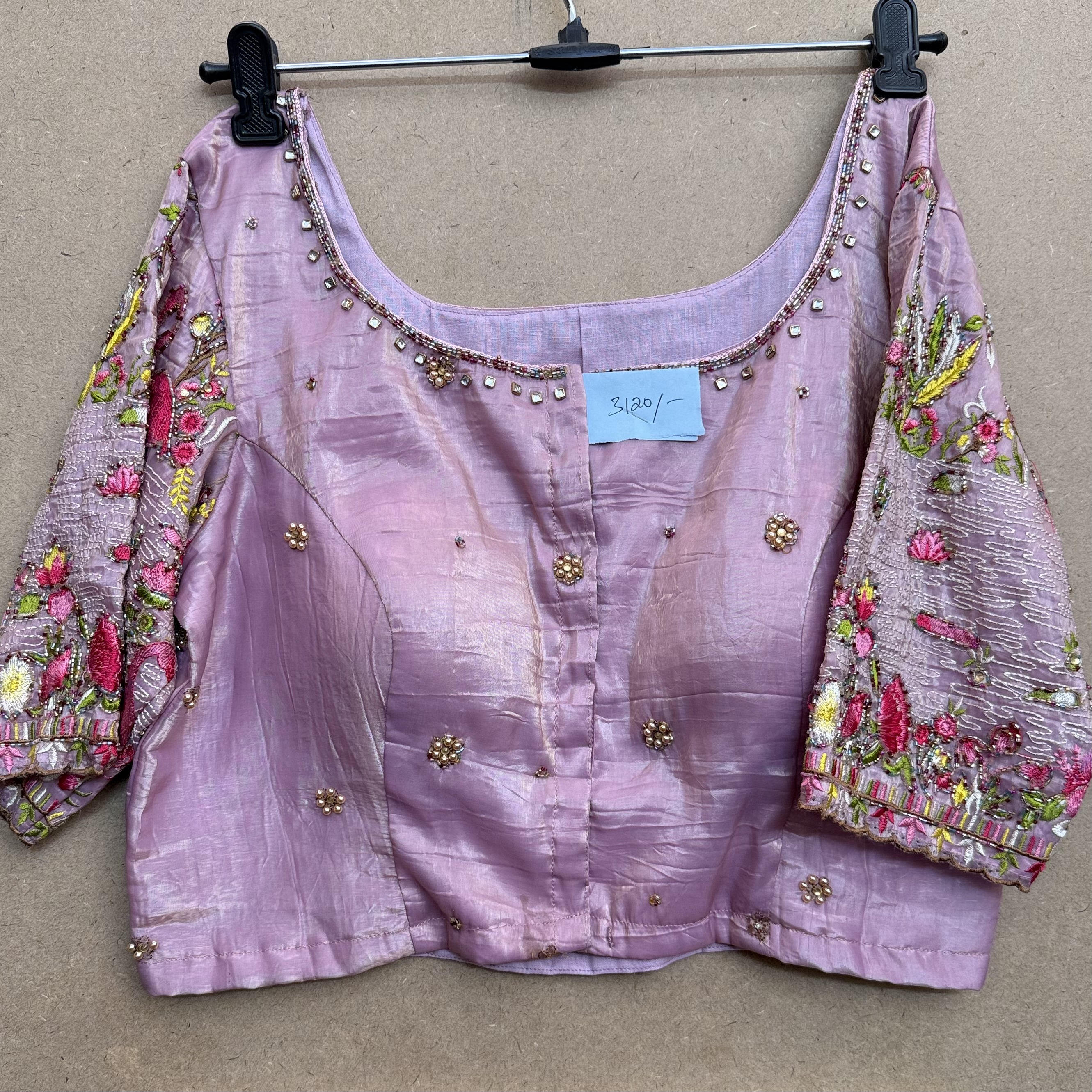 Kalamkari Highlighted Maggham Work Blouse 